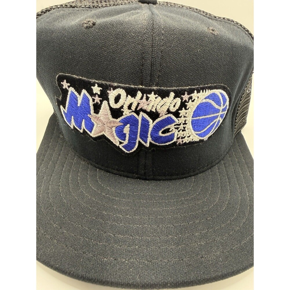 Vintage 90s Orlando Magic Snapback Hat AJD Trucker Cap NBA Made In USA Stamp